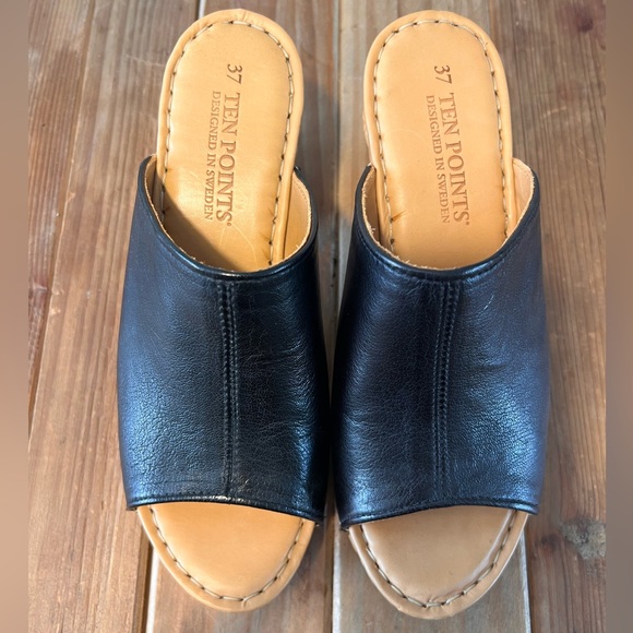 TEN POINTS Amelia handmade leather clogs size 37 - Picture 5 of 7